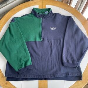 Vintage Reebok Sweater XL Colorblock Y2K Quarter Zip Streetwear Boxy Fit